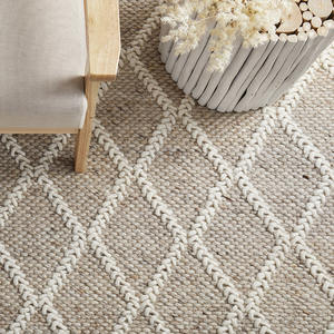 Alfombras Modernas de Lana Natural, Tejidas a Mano, con Diseño de Bucle, Alfombras de Lana Hechas a Mano con Diseño de Bucle para Sala de Estar - Product Image 1