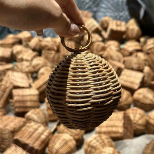 Adorno de ratán Bola Corazón Estrellas Decoraciones para el hogar Bola de Navidad Adorno para árbol Decoración al por mayor a granel - Product Image 1