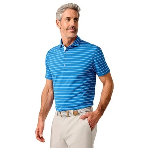 Polo pour hommes de qualité supérieure Polo en coton à manches courtes et à rayures élégantes OEM ODM vêtements de golf et de voyage de marque privée en vrac - Product Image 4