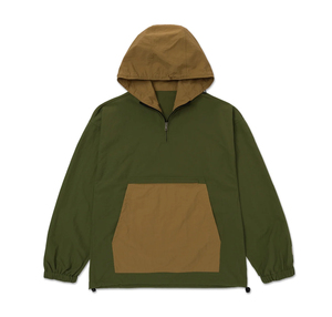 Anorak แจ็คเก็ตกันลมมีฮู้ด ripstop สีน้ำตาลมะกอกมาใหม่กีฬาลำลองมีโลโก้ที่กำหนดเองได้กันลม - Product Image 6