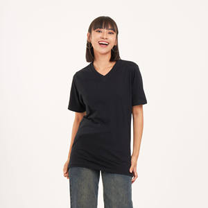 เสื้อยืดแขนสั้นผู้หญิงสไตล์ลำลอง ผ้าฝ้าย 100% สีดำ ไม่เป็นขุย ระบายอากาศดี ราคาขายส่งโดยตรงจากประเทศไทย - Product Image 1