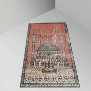 Alfombra Estampada de Diseño Vintage - Islámica, de Oración, Personalizada, para Regalo de Inauguración, Alfombra Suave No Tejida - Product Image 5