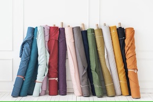 Venta al por mayor 100% tela de lino orgánico Extra ancho 115 '' / 292 cm teñido liso para niñas niños vestidos sofá cojín ropa de cama tejida - Product Image 4