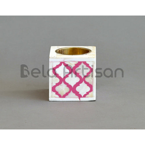Bela Artisan Summer Wall Mosaic Tile Inlay Mother Pearl Shell Resin <b>Bone</b> Mop Incense Burner Pink Bakhoor Burner for Aromatic Use - Product Image 1