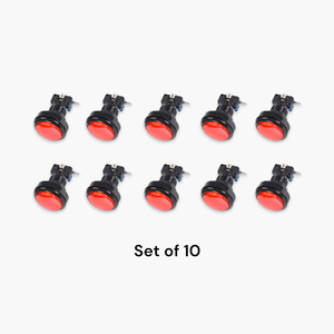 Ensemble de 10 boutons poussoirs ronds pour borne d'arcade avec éclairage LED et micro-interrupteur, options multicolores, construction en plastique et métal - Product Image 2