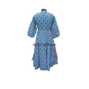 Nouvelle Robe Midi Décontractée Ample Style Vintage pour Femmes et Filles, 100% Coton, Col en V, Imprimé Floral Numérique Façonné à la Main, Respirante, Usage Quotidien - Product Image 6