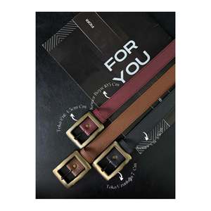 3-Piece Antique Square Gold Buckle Women's Trouser <b>Belt</b>, Jacket <b>Belt</b>, Dress <b>Belt</b>, Shirt <b>Belt</b> - Black-Tan-<b>Burgundy</b>-Antique - Product Image 1
