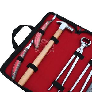 Kit d'outils professionnels pour le soin des sabots, couteau à boucle, lame incurvée, manche en bois et lame en acier, pinces à becs pointus, marteau à clincher - Product Image 2