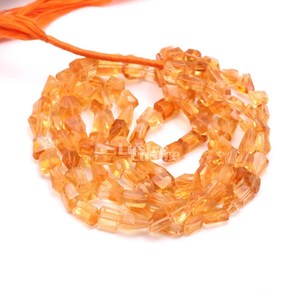 Perles de citrine naturelle RARE, 18 pouces, 7x9 mm et 10x12 mm, collier plaqué platine de luxe pour la fabrication de bijoux - Product Image 6