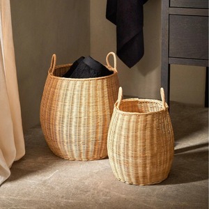 Juego de 2 Cestas de Mimbre Tejidas a Mano, Cestas de Almacenamiento de Ratán Natural, Modernas y Multifuncionales, Hechas en Vietnam - Product Image 5