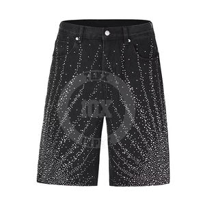 Venta al por mayor de lujo de los hombres pantalones cortos de diamantes de imitación personalizados de los hombres pantalones cortos de diamantes de imitación Hip Hop Bling Streetwear - Product Image 2