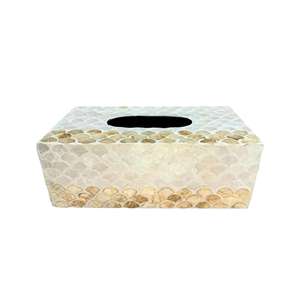 Portarrollos de papel higiénico rústico de Vietnam con incrustaciones de nácar para detalles de estilo rústico y decoración vintage de baño con conchas - Product Image 5