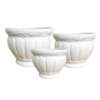 Ensemble de vases en céramique émaillée Art Déco, faits à la main, écologiques, imperméables, avec motif floral en relief, décoration de mariage haut de gamme pour la maison