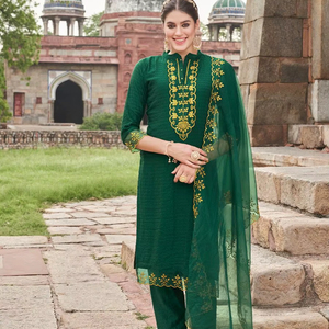 Best Quality <b>Woman's</b> Embroidery Cotton Printed Dress Material Suit Collection for wholesale - Product Image 1