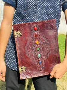 Journal en cuir fait à la main Vintage non doublé papier épais cahier en cuir Journal blanc fait à la main livre carnet de croquis - Product Image 3