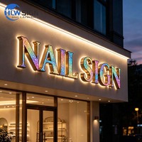 Enseigne lumineuse élégante en forme de diamant pour salon de beauté, onglerie et spa