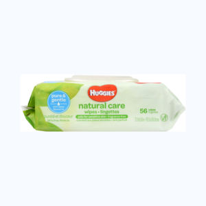 Lingettes Huggies 56s sans alcool et hypoallergéniques parfaites pour le visage, les mains et les fesses de bébé - Product Image 1