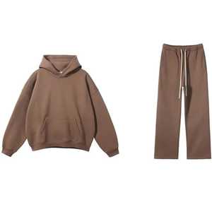 Wholesale Sweat <b>Jogger</b> Suits Two Piece 100% Cotton <b>Slim</b> <b>Fit</b> Winter <b>Men</b> Streetwear Sweatsuit Stacked Tracksuit 2025 - Product Image 4