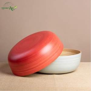 Tazón de Bambú en Espiral Hecho a Mano, Ligero, Ecológico, Tazón Decorativo y para Servir de Bambú Natural para el Hogar - Product Image 5