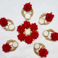 Élégante Lampe Diya en Métal Faite à la Main en Forme de Rose Rangoli pour Diwali et Mariages – Magnifique Décoration Intérieure pour Sublimer Vos Célébrations Festives
