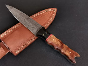 Nouveau couteau de chasse en acier damas fait à la main de qualité supérieure personnalisable avec poignée en bois confortable prise en charge OEM - Product Image 3