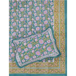 Classic Floral Pattern Percale Cotton Double Bedsheet Pillow Covers 3pcs Set <b>Comfortable</b> Fitted Sheets for Home Use 90 108 - Product Image 1