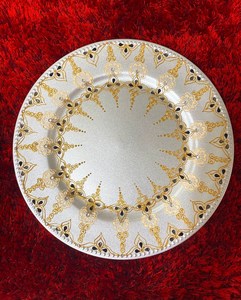 แท่นชาร์จโลหะสีเงินและสีทองดีไซน์ทรงกลมที่ไม่เหมือนใครขัดเงาอย่างดีเหมาะสำหรับเสิร์ฟอาหารและของหวาน - Product Image 4