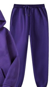 Nouveaux ensembles de survêtements d'hiver pour hommes, à capuche, unis, chauds, 100% coton, de haute qualité, OEM, vente en gros, vêtements de sport et de course - Product Image 3