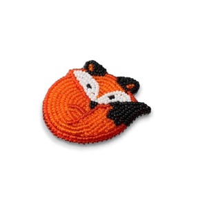Broche de Flor naranja para niños, joyería de cobre bordada a mano con cuentas de alambre de lingotes para fiestas, bodas, compromisos - Product Image 5