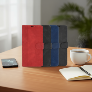 Dam Rhombus เคสใส่การ์ดแบบฝาพับสำหรับ17 PRO MAX polipiel หนังเทียมสีล้วนพร้อมตะขอแม่เหล็ก - Product Image 2