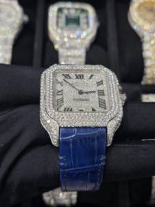 Reloj Analógico de Lujo para Hombre al por Mayor, Movimiento Mecánico Automático, Caja de Acero Inoxidable, Moissanita Completa, Logotipo Personalizado, Estilo Hip Hop - Product Image 4