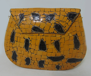 Handmade Metal Clutch cum Sling <b>Bag</b> Yellow Purse Ethnic Clutch metal <b>bag</b> - Product Image 3