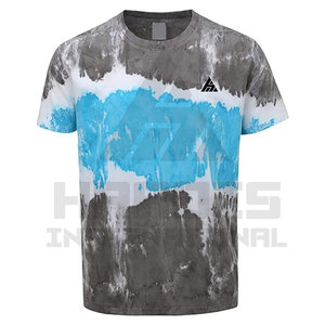 Camiseta de manga corta con cuello redondo de alta calidad a granel, camisetas con tinte de corbata para hombre con lavado ácido personalizado - Product Image 1