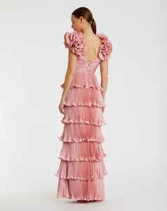 เดรสผ้าซาตินลายดอกไม้ทรงเอความยาวของแม็กซี่สำหรับงานปาร์ตี้งานพรอม - Product Image 2