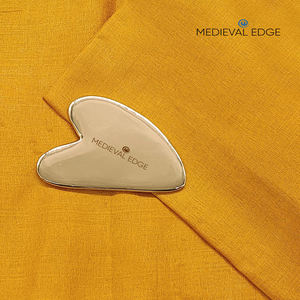 Herramienta de masaje facial Kansa Gua Sha de la mejor calidad, fabricación India Original para el rejuvenecimiento de la piel, terapia facial desintoxicante para el cuello - Product Image 6