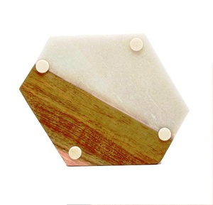 Acheter planche à découper solide en bois de forme ronde planche à découper personnalisée en gros blanc et brun blocs à découper fabriqués en Inde - Product Image 3