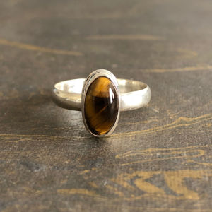 Casual Vintage Tiger Eye <b>Ring</b> (3.6 Grams) Designer Fashion Jewelry Oval Cut Diamond Fine Quality Bezel for <b>Cats</b> Gift Idea - Product Image 1