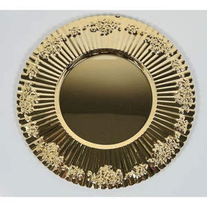 Assiette de service antique au design simple pour hôtel, mariage, table, service de nourriture, utilisation en métal, assiette de service, vaisselle, alimentaire - Product Image 2