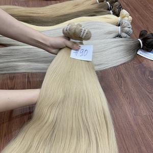 100% ผมตรงจากธรรมชาติคุณภาพสูงผมดิบผมต่อผ้าสองชั้นสีผมเวียดนามพร้อมส่ง - Product Image 1