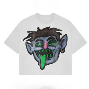 100% Cotton Crew Neck Baggy Tee Oversized Boxy Slim Fit Design Full <b>Screen</b> Printing Short Heavyweight Cropped Casual Short - Product Image 1