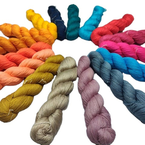 Hand-Knitted <b>100</b>% Mulberry <b>Silk</b> Ring Unique Embroidery Pattern and Recycled <b>Yarn</b> for Weaving - Product Image 6