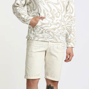 Conjunto de Sudadera con Capucha y Pantalones Cortos Casuales de Otoño para Hombre, 100% Algodón, Transpirable, Color Sólido, Diseño Nuevo, Venta al Por Mayor - Product Image 6