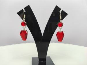 <b>Top</b> Trending Bohemian Style Women's <b>Wedding</b> Earrings Handmade Silver Plated Coffin Shape Garnet Crystal Drop Earrings - Product Image 2