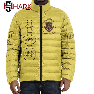 Puffer Design Fraternité Lota Phi Theta Rembourré Sublimation Imprimé Col Montant Casual Zipper Style NPHC Organisation Vestes - Product Image 4