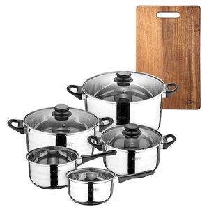 Juego de ollas San Ignacio de ocho piezas + tabla de cortar de madera de acacia NOIA San Ignacio 40.3x25.2x2.5cm - Product Image 1