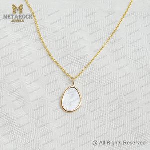 Sólido 14K oro cadena collar hecho a mano Polki joyería oro cadena Polki collar regalo para ella diseñador joyería - Product Image 2