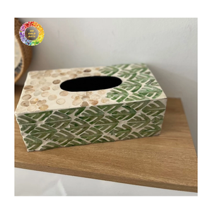 Caja de pañuelos de alta calidad con incrustaciones de nácar estilo floral, para el hogar u oficina, desde 99 GD - Product Image 1