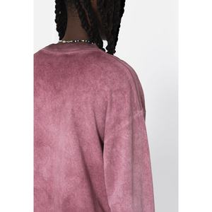 Sweat-shirt oversize délavé à l'acide pour homme, 300 GSM, coton lourd, streetwear, fabrication OEM personnalisée, marque privée - Product Image 5