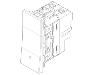 Interrupteur à bouton-poussoir 10A 1 pôle NO blanc |   Interrupteur momentané modulaire professionnel pour le contrôle des relais et des sonnettes - Product Image 1