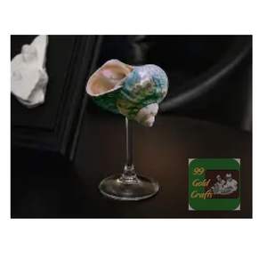 Verre à vin en coquille de conque de mer fait à la main Gobelet en coquille naturelle unique pour fête à la plage et table à manger de luxe - Product Image 5